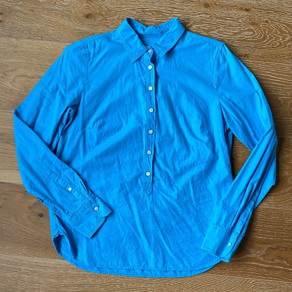 Women's Teal Blue Button-Up Shirt